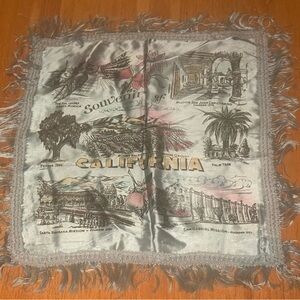 Vintage California Souvenir Scarf - Illustrated Landmarks